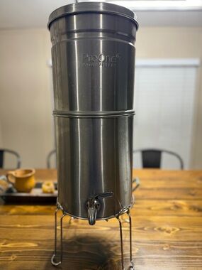Pro One Gravity Filter System Stainless Steel Water Filter Dispenser - Silver
